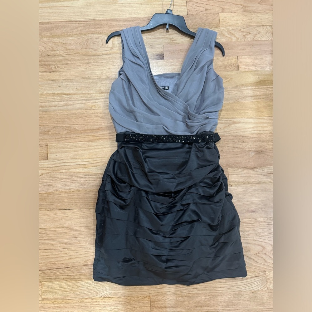 Express silver metallic dress